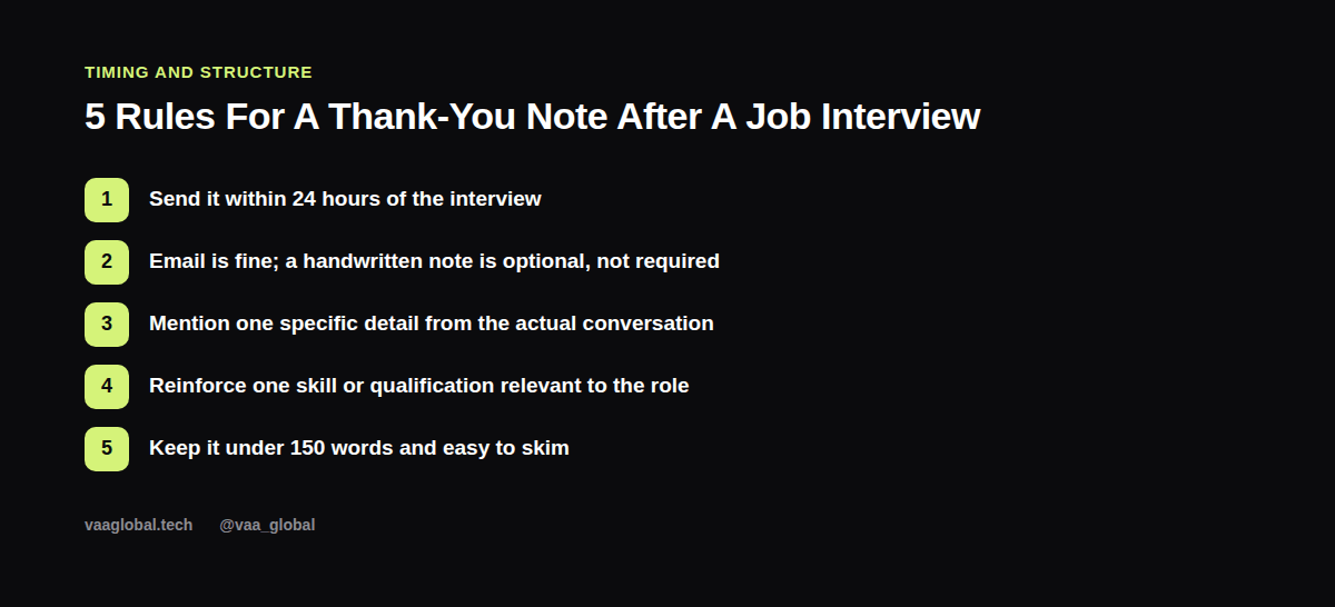 Five rules for a thank-you note after a job interview
