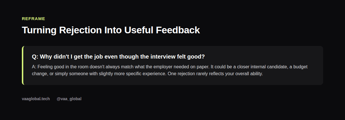 Reframing why an interview that felt good still ended in rejection