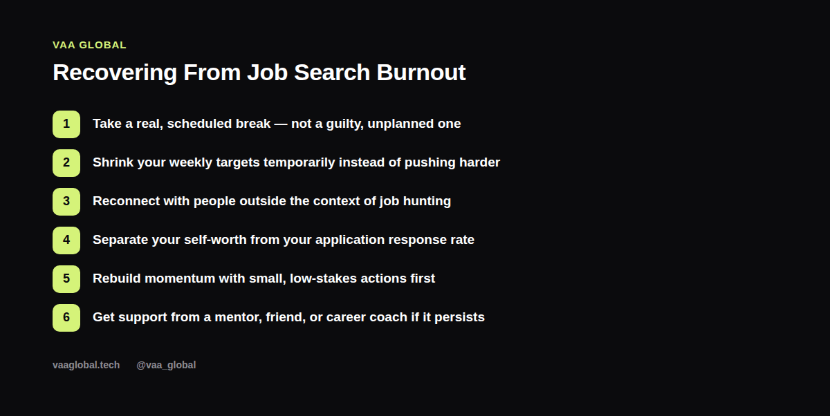 Six steps for recovering from job search burnout