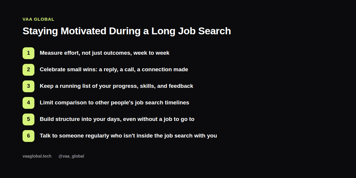 Six habits for staying motivated during a long job search