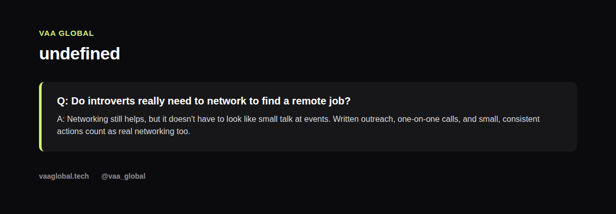 Do introverts really need to network to find a remote job