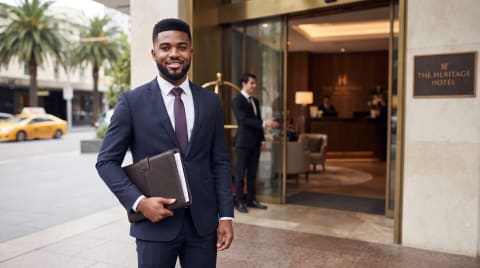 Job seeker preparing to interview for a hotel position without a university degree, representing hospitality career opportunities in Nigeria.