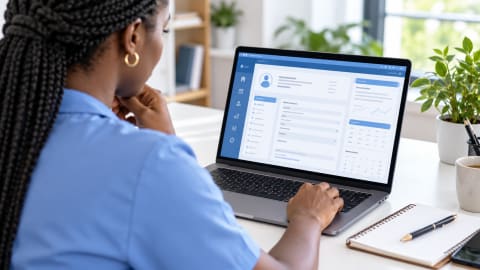 Medical records assistant practising an EHR workflow