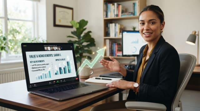 A professional scene for 'Asking for a Raise', focusing on preparation and value.