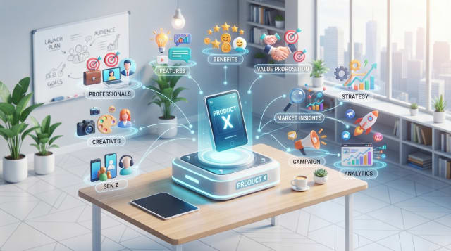workspace focusing on the connections between a product and its audience