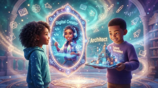 a whimsical learning environment with a hero theme 