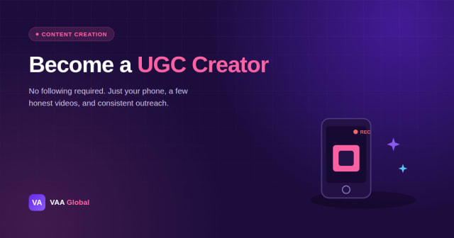 UGC Creator: How to Start With No Experience or Followers — VAA Global