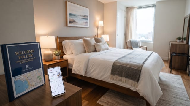 Nigerian short-let apartment run with hotel-standard housekeeping and guest management systems