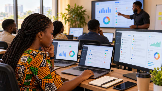 Learner attending a customer service lesson online from Lagos
