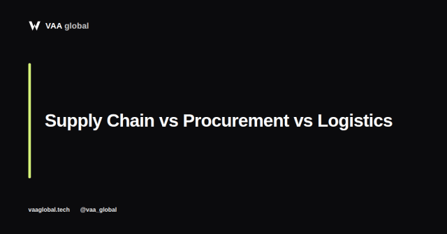 Supply Chain vs Procurement vs Logistics: What's the Difference? — VAA Global