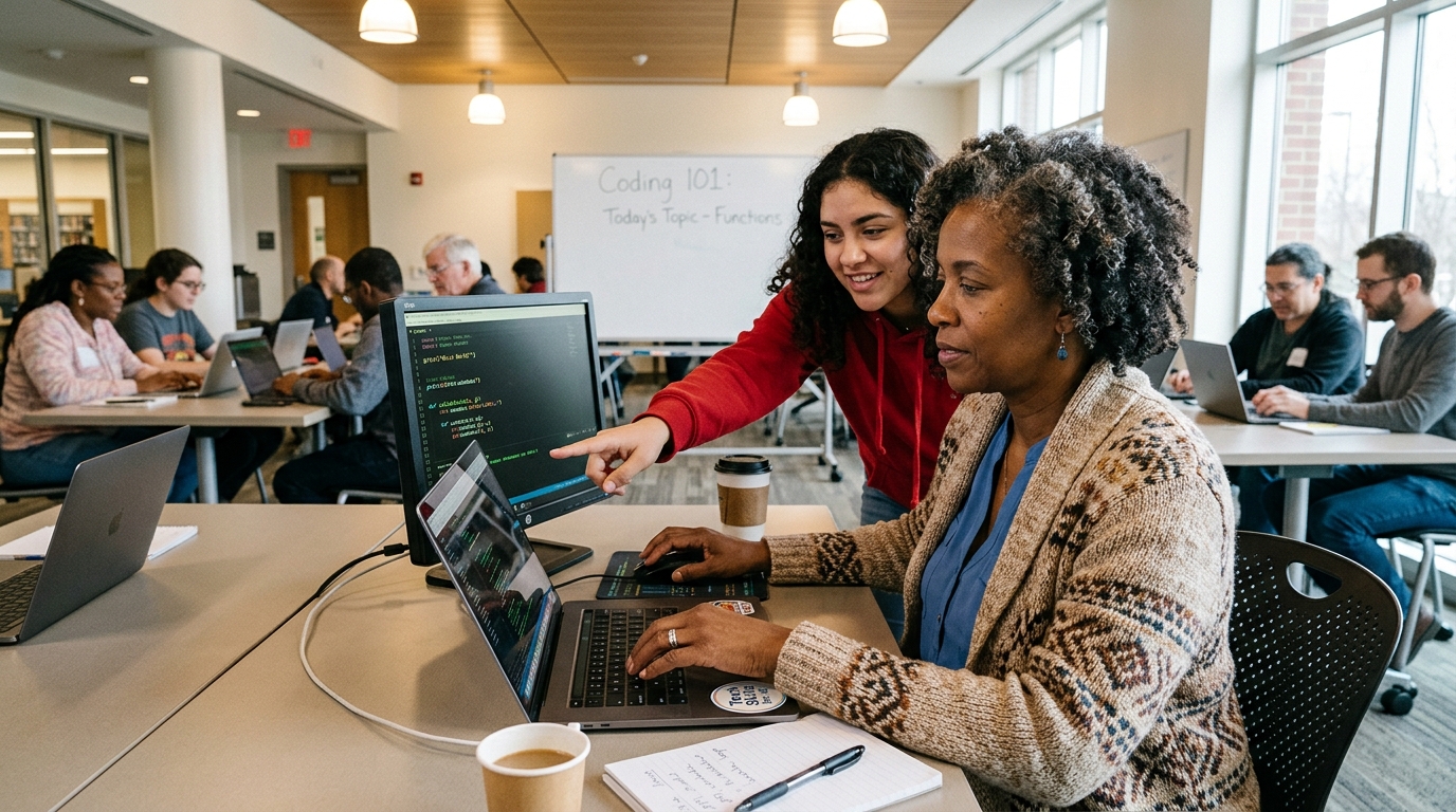 Ladies learning digital skills