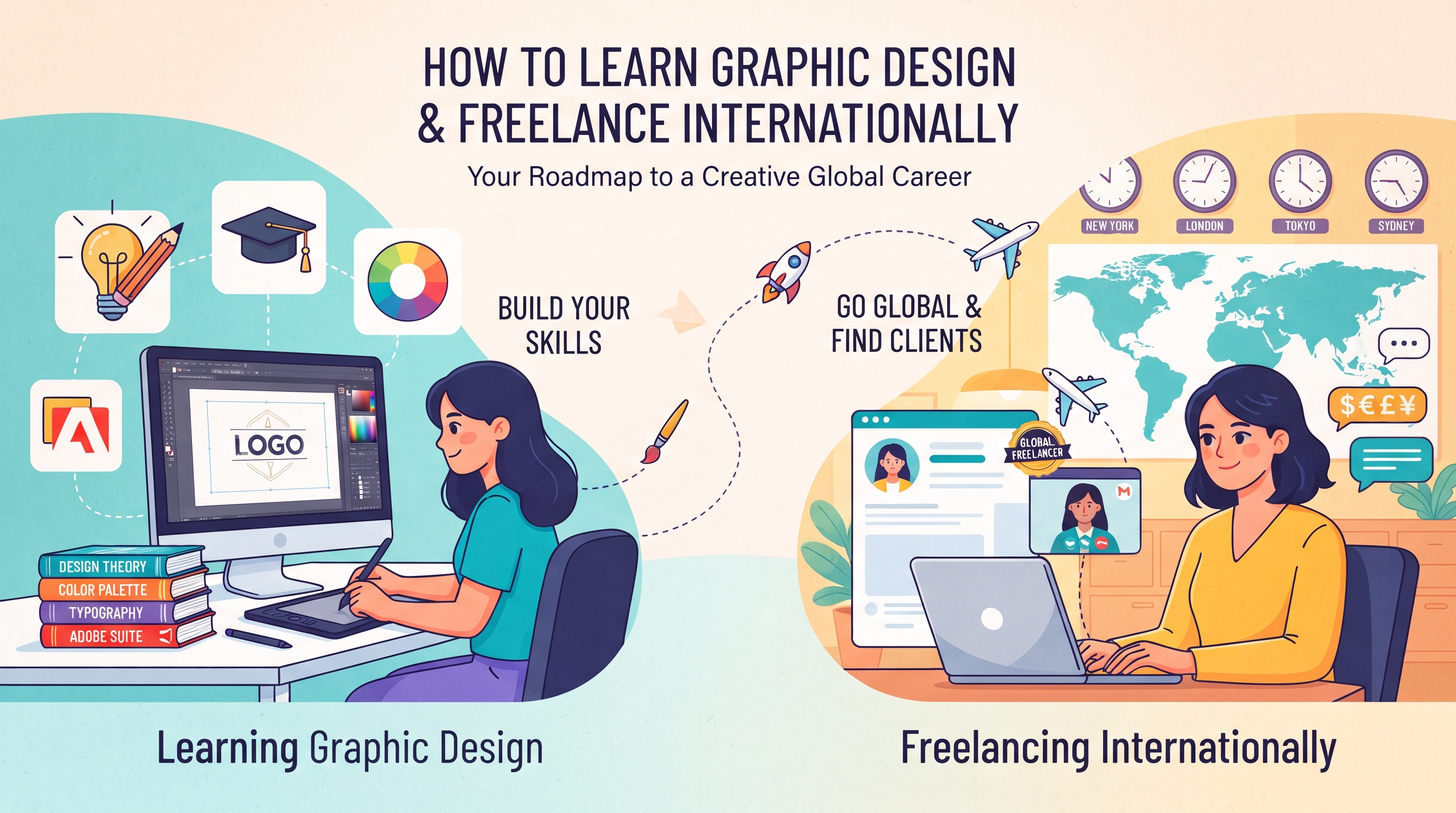 How to Learn Graphic Design and Freelance Internationally