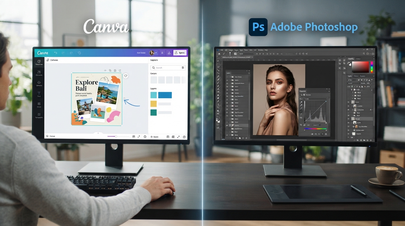 Canva vs Photoshop: Which Should Beginners Learn First