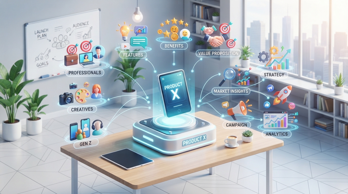 workspace focusing on the connections between a product and its audience
