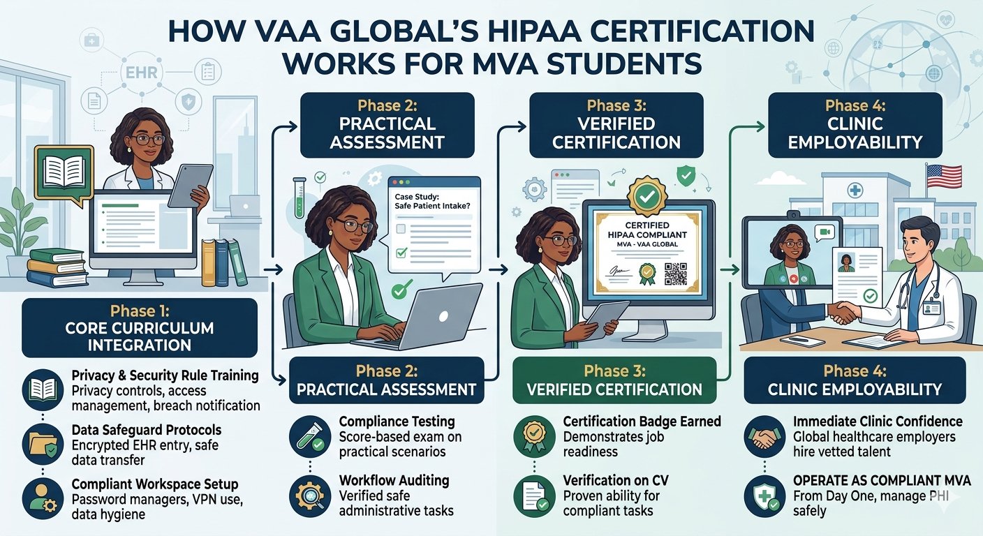 How Does VAA Global's HIPAA Certification Work for MVA Students?