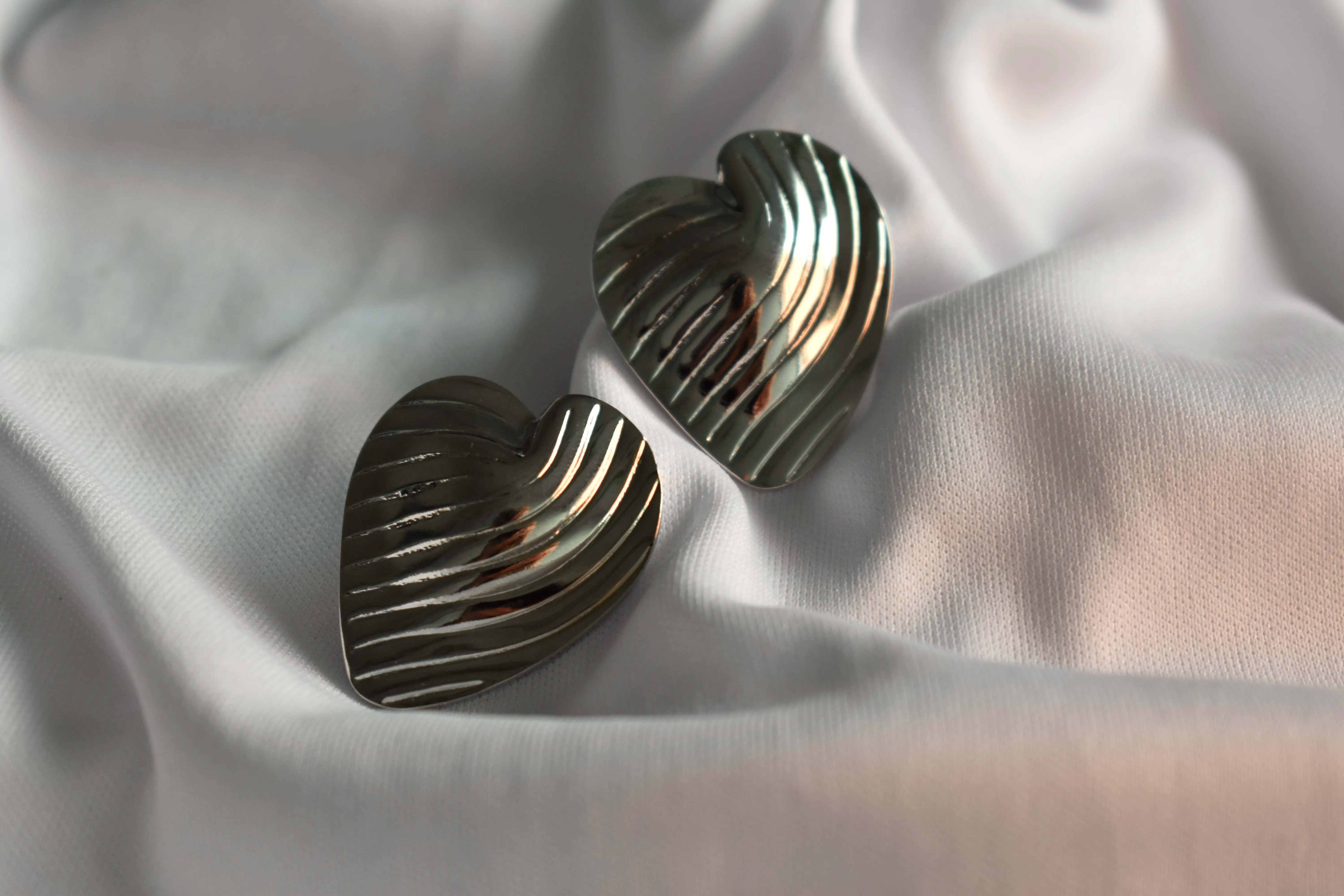 Aretes Silver Heart Wave - 1