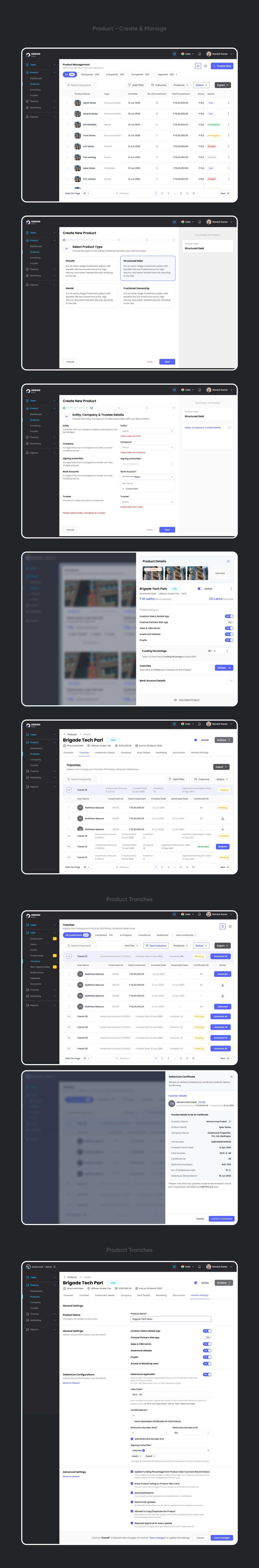 Oreign app - admin - ZigmaUX