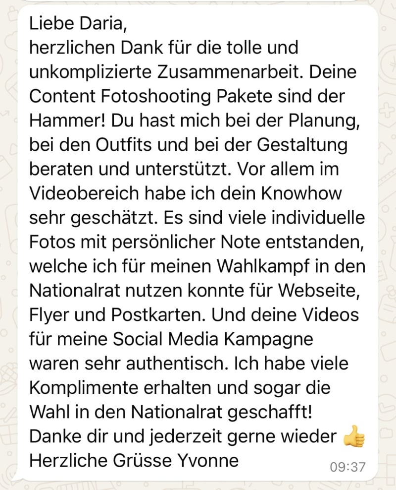 Feedback Yvonne Bürgin
