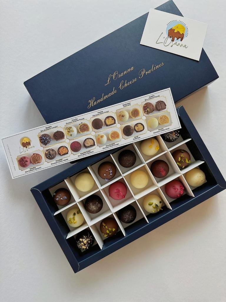 18 Käse + Schokolade Pralinen