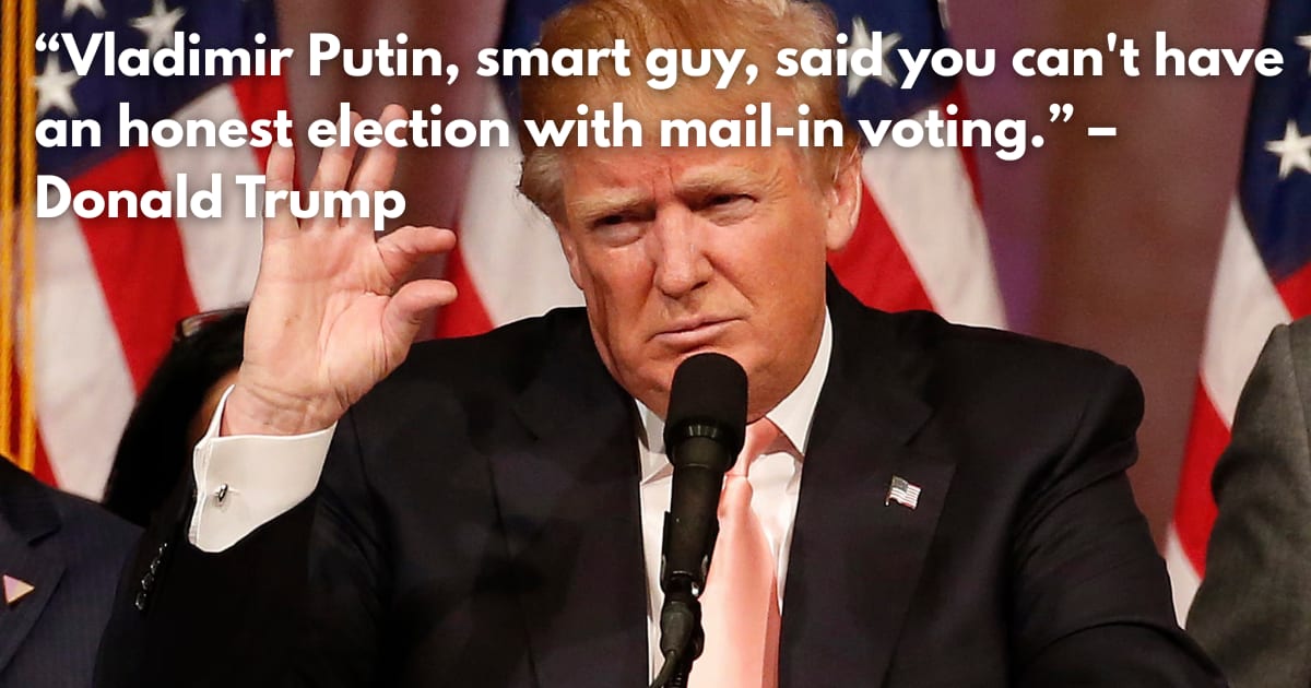 Trump Claims Putin Agrees: Mail-In Voting is 'Rigged'