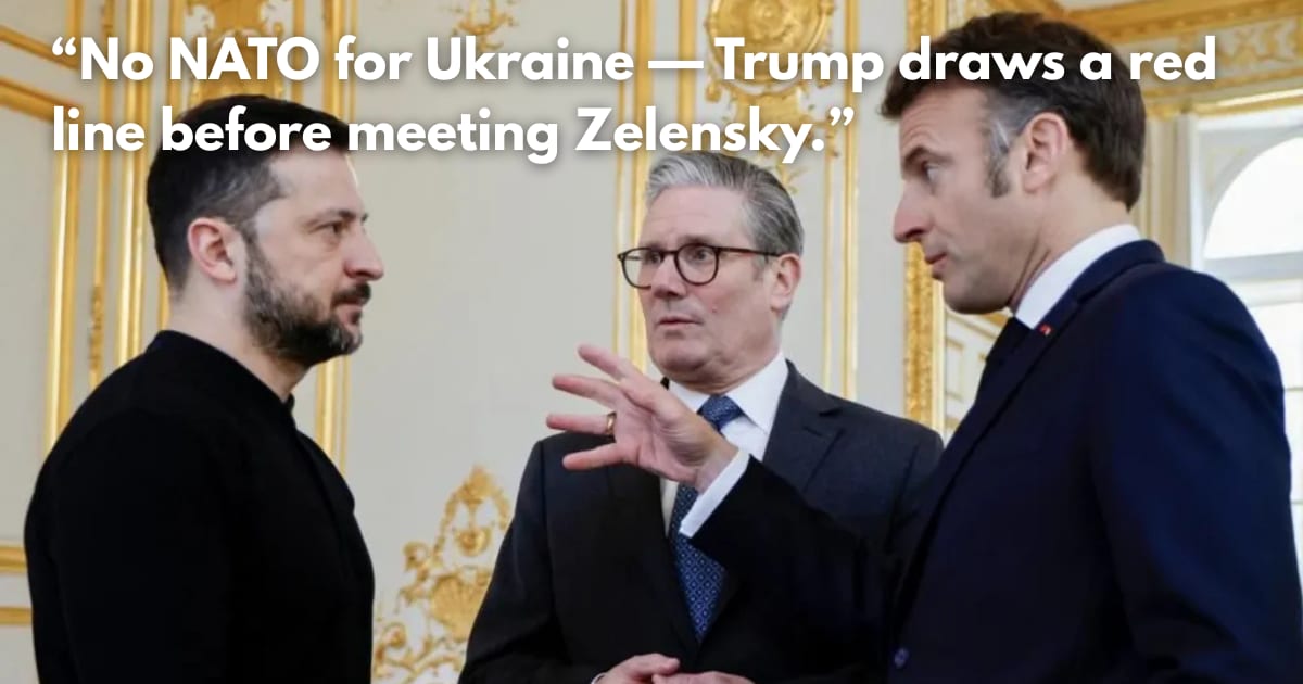 Trump: Ukraine Must Not Join NATO to End War