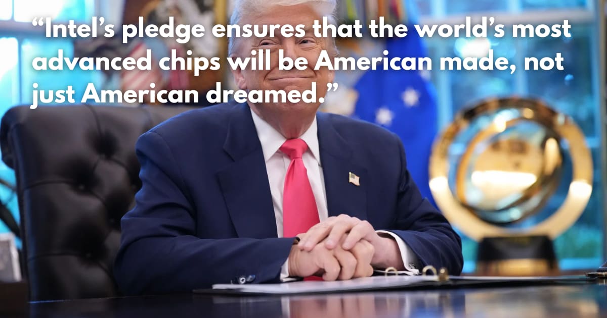 Trump Secures 10% US Stake in Intel; CEO Pledges American Tech Leadership