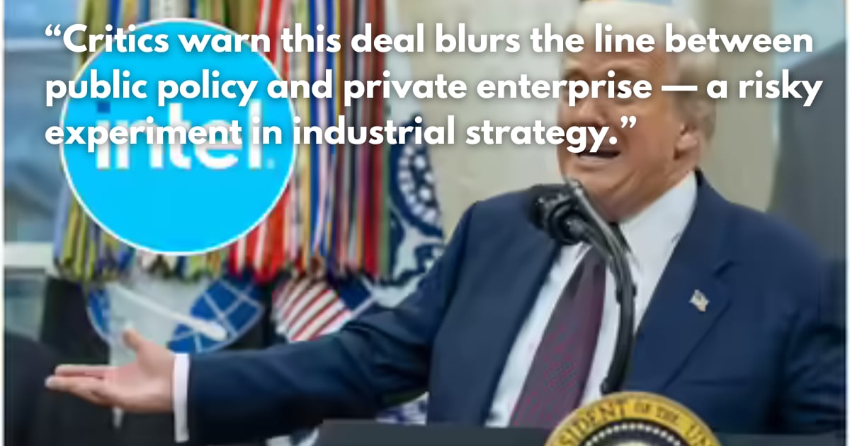 Trump Secures 10% US Stake in Intel; CEO Pledges American Tech Leadership