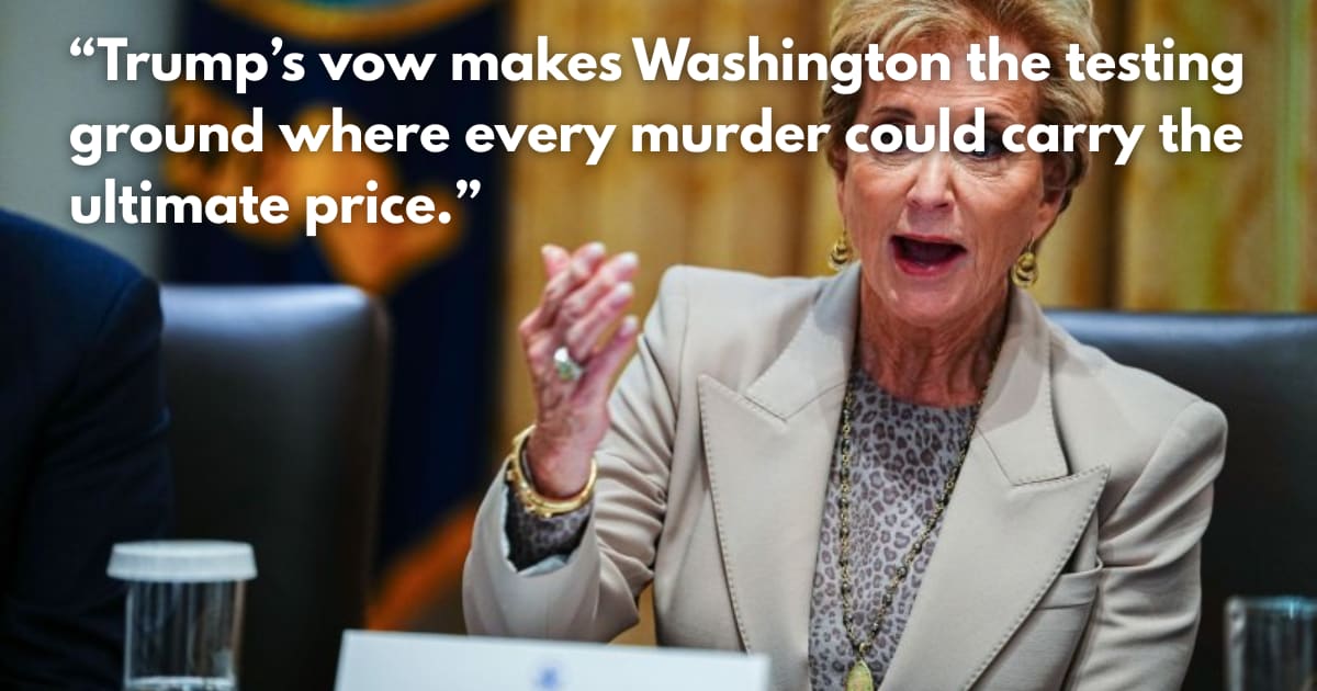 Trump Pushes Death Penalty for All Murders in Washington, DC