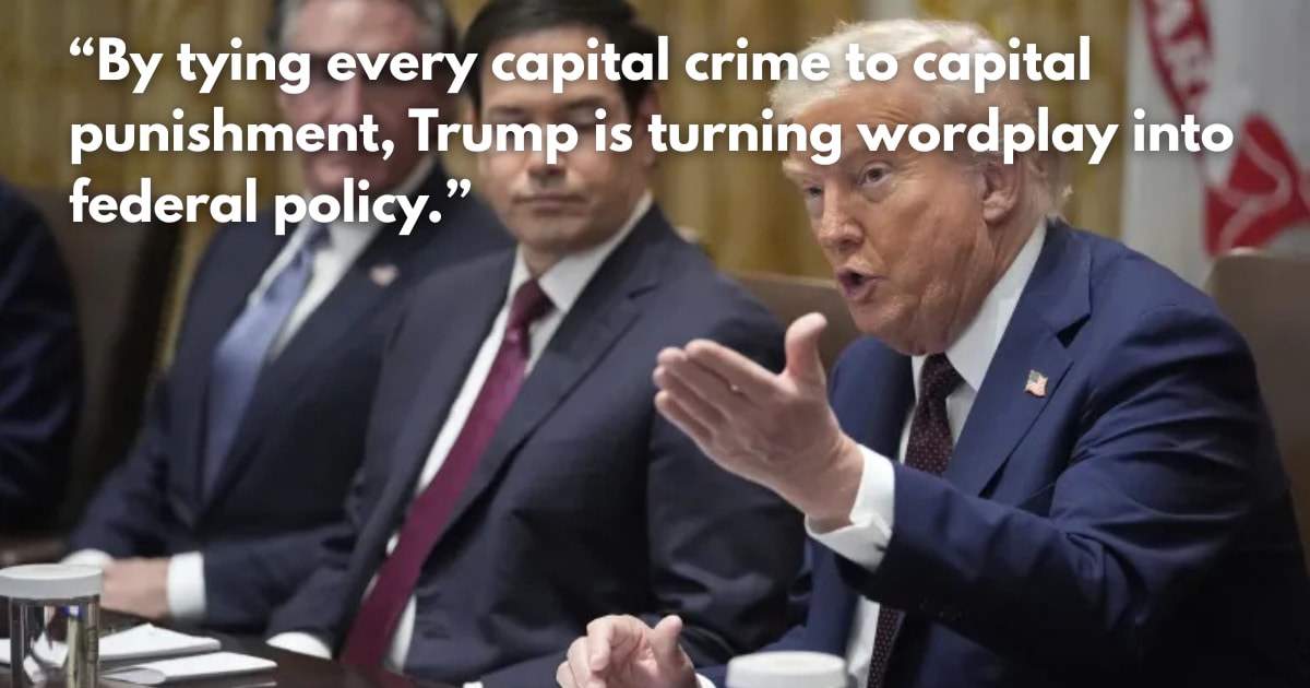 Trump Pushes Death Penalty for All Murders in Washington, DC
