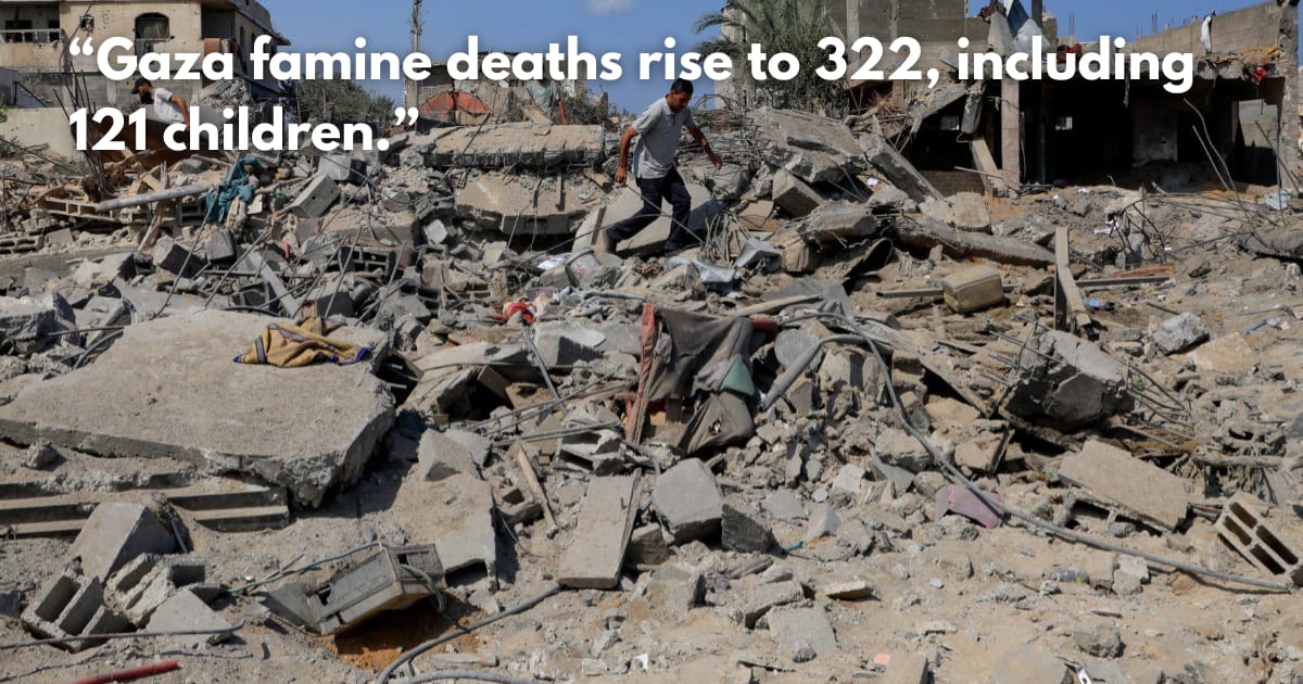 Israel's War on Gaza: 63,000 Killed, 322 Starved to Death