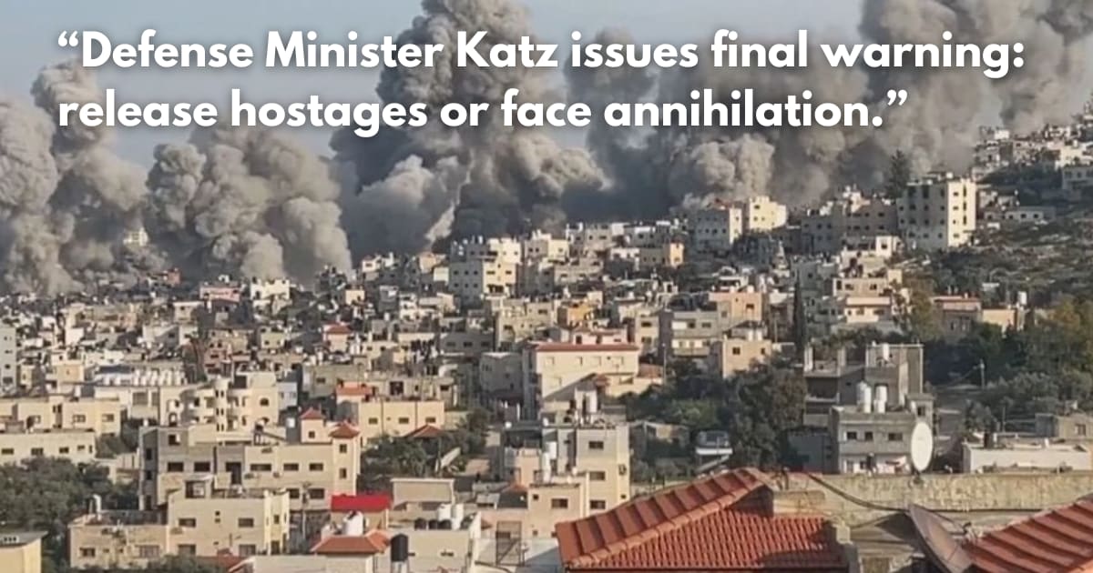 Israel Threatens 'Hurricane' of Strikes on Gaza City