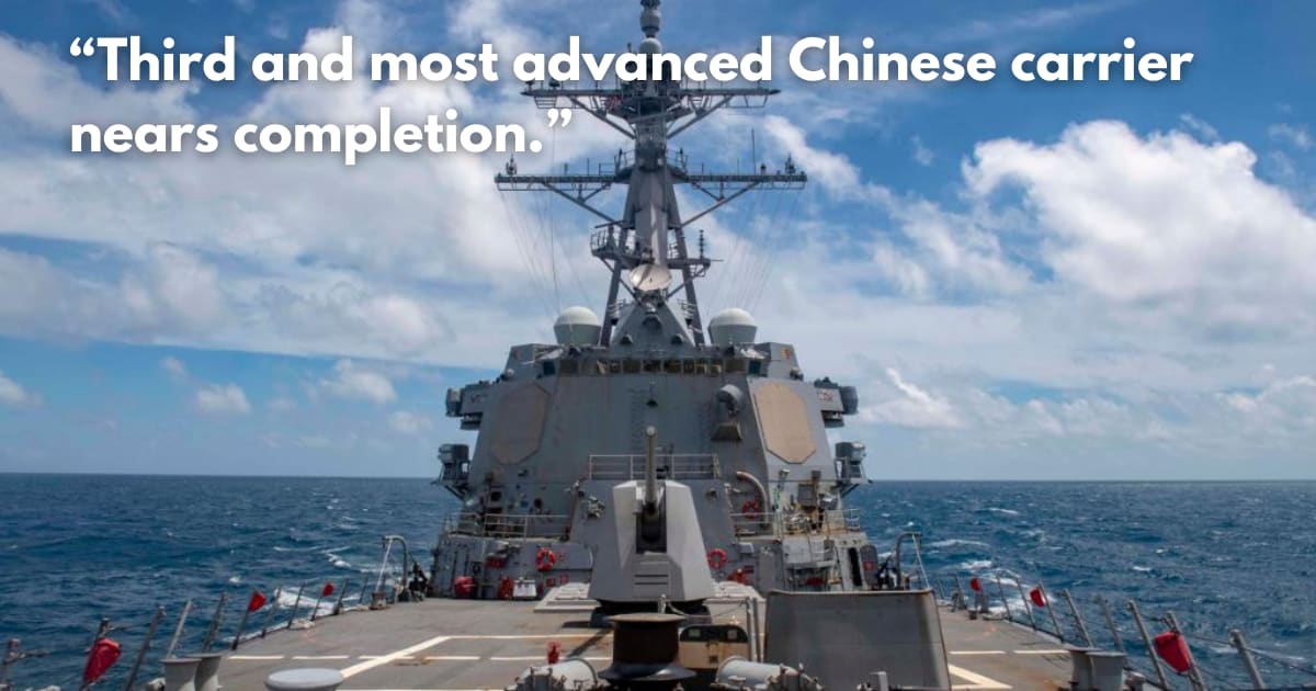 China's New Aircraft Carrier Transits Taiwan Strait for Final Tests