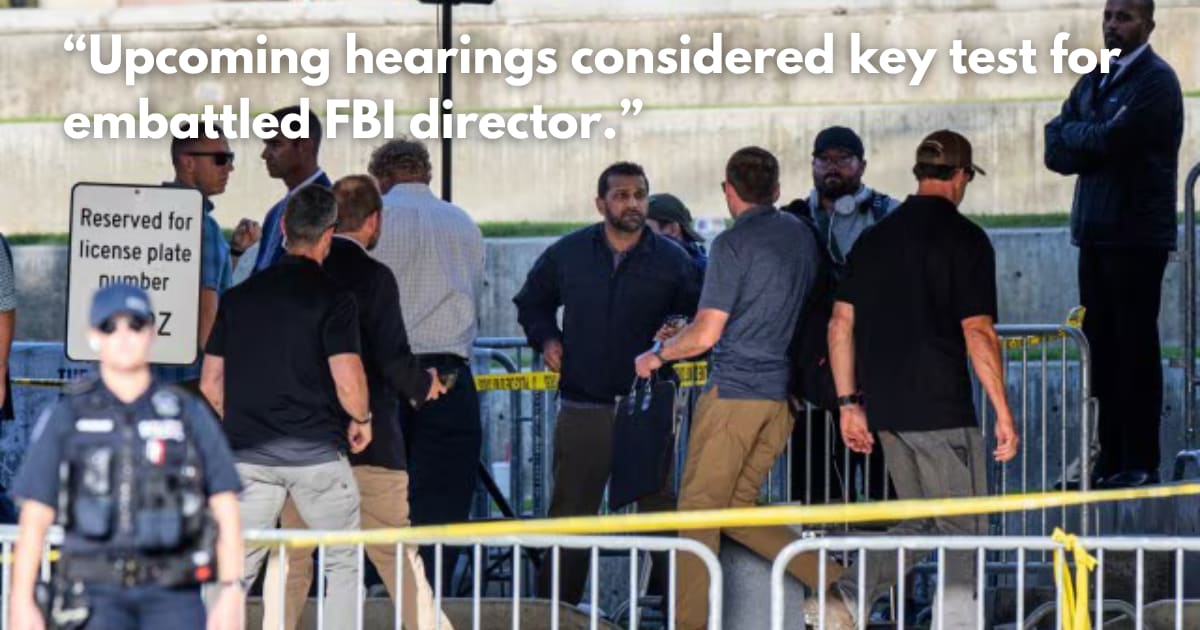 FBI's Kash Patel Faces Hearings Over Charlie Kirk Probe Missteps