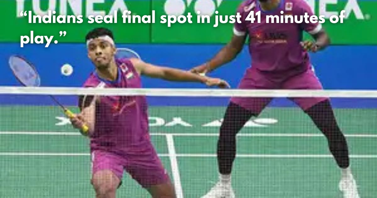 Satwik-Chirag Enter China Masters Final After Dominant Win