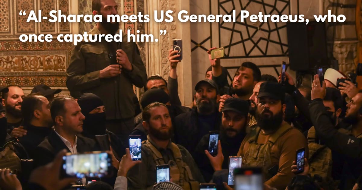 Syrian President Al-Sharaa Meets US General Who Arrested Him