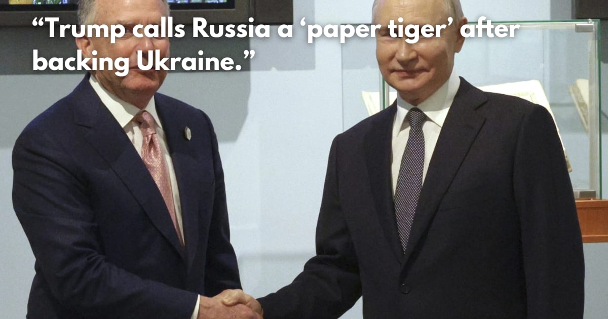 Russia Rejects Trump's 'Paper Tiger' Jibe, Says War Will Continue