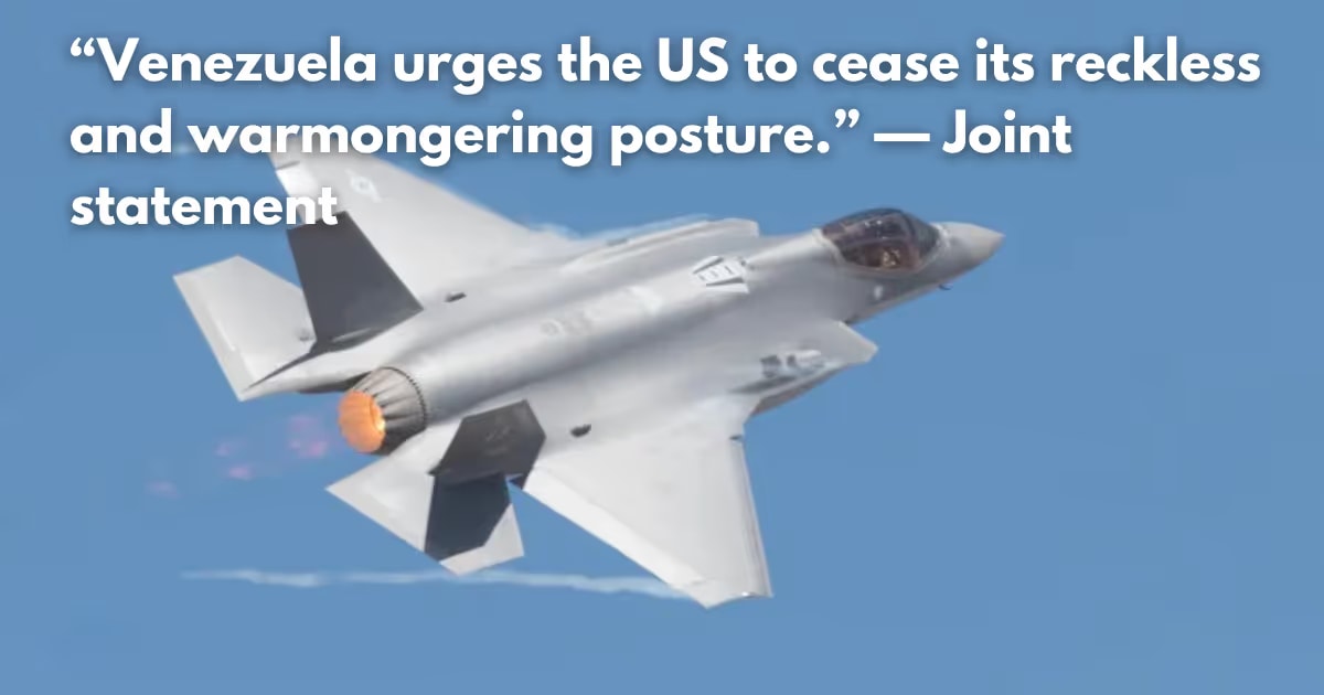 Venezuela Slams US F-35 Jets Near Coast as 'Military Threat'