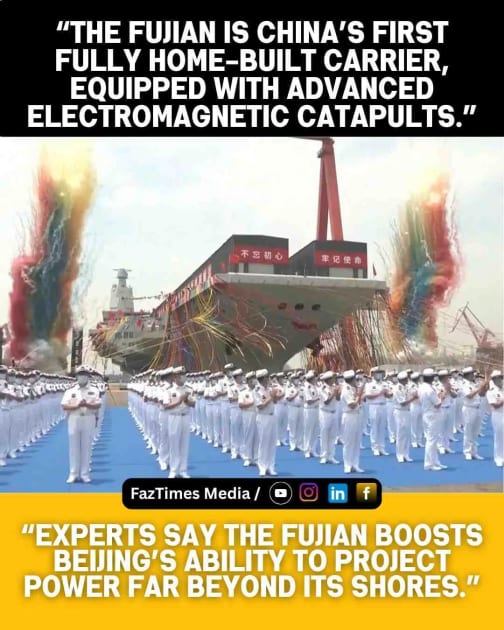 China Commissions Fujian: 3rd Aircraft Carrier with Electromagnetic Catapults