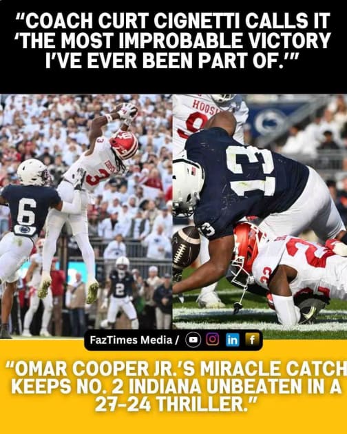 No. 2 Indiana Stays Unbeaten (10-0) on Wild Toe-Tap TD vs. Penn State
