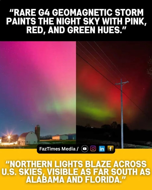 Northern Lights Dazzle US Skies: Aurora Borealis Visible as Far South as Alabama
