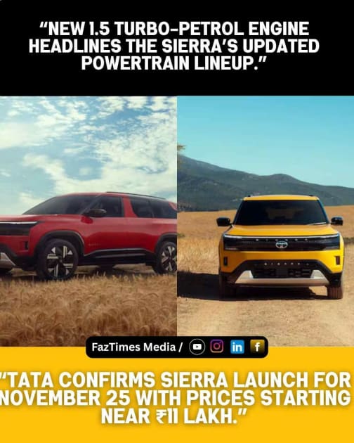Tata Sierra Unveiled: Triple-Screen Dash & New 1.5L Turbo-Petrol Engine