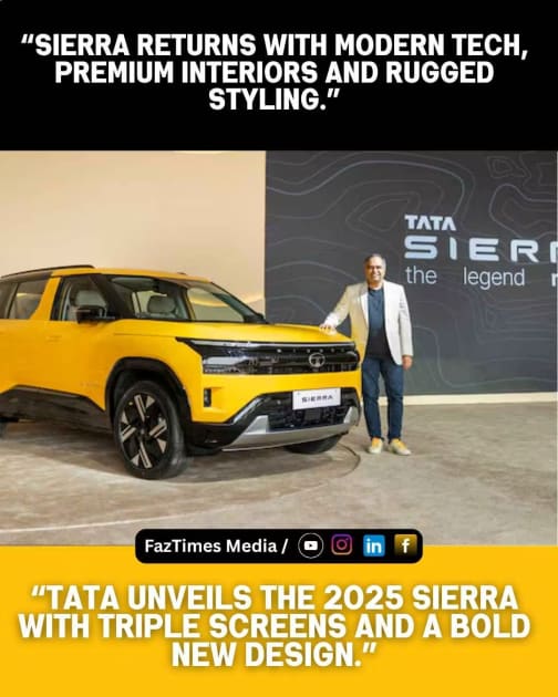 Tata Sierra Unveiled: Triple-Screen Dash & New 1.5L Turbo-Petrol Engine