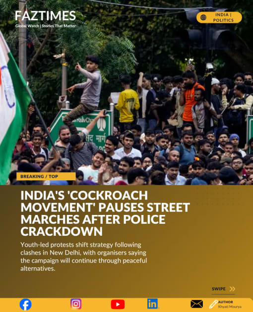 India's 'Cockroach Movement' Scales Back Street Marches After Police Crackdown