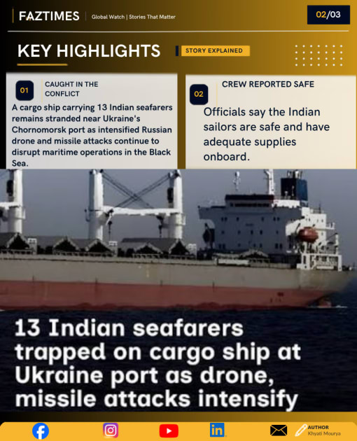 13 Indian Seafarers Stranded Near Ukraine Port as Drone and Missile Attacks Intensify