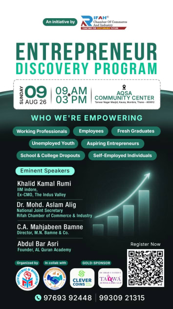 RIFAH Presents: Free Entrepreneur Discovery Program in Mumbra Mumbai