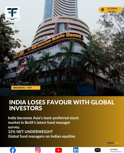India Becomes Asia’s Least-Preferred Stock Market as Global Investors Turn Cautious