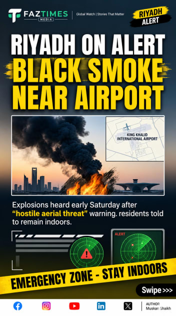 Smoke and Flames Seen Near Riyadh Airport After Air-Raid Alert as Yemen Fighting Escalates