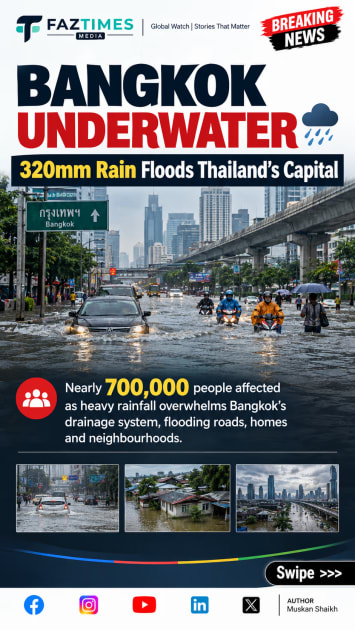 Bangkok Underwater: 700,000 Hit as 320mm Rain Floods Thailand’s Capital