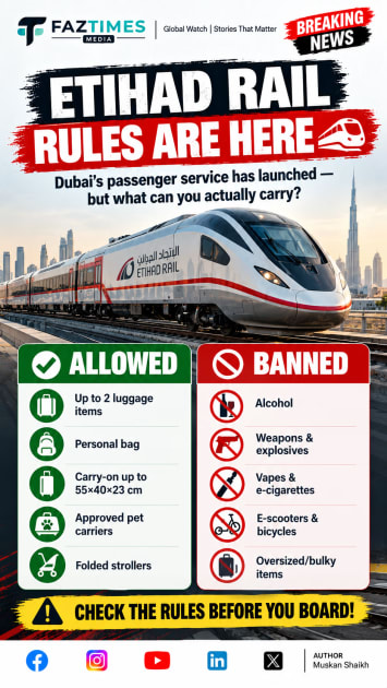 Etihad Rail Passenger Rules: What You Can and Can’t Carry on UAE Trains