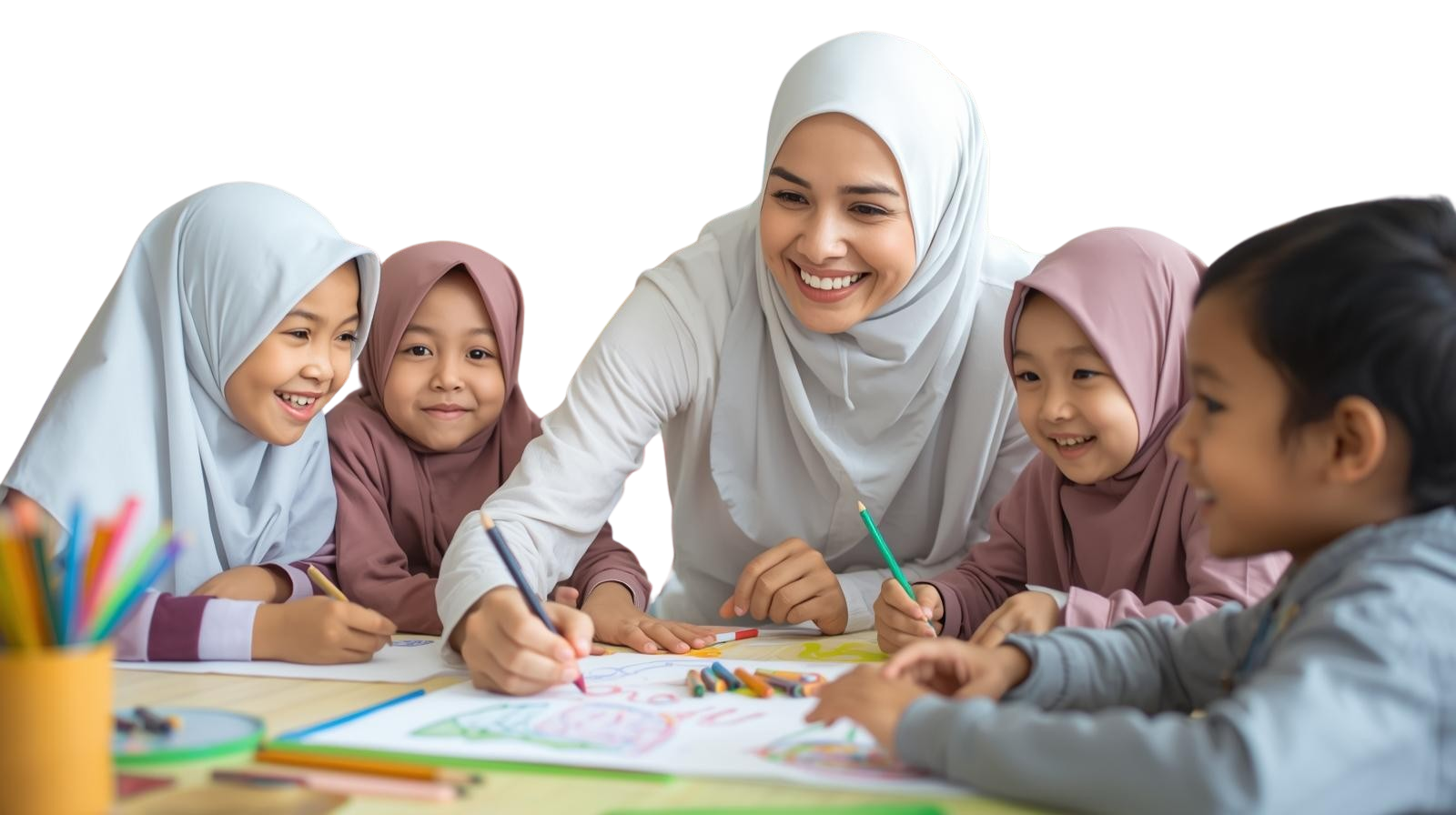 Guru mengajar anak-anak TK